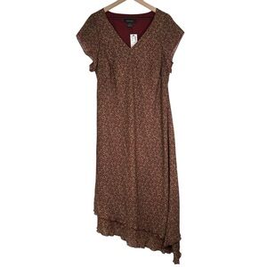 NWT Lane Bryant Dress V-Neck Asymmetrical Hem Flowy Paisley Women’s Size 14/16